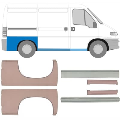 Reparatiepaneel dorpel + achterspatbord voor Fiat Ducato 1994-2006 / Set