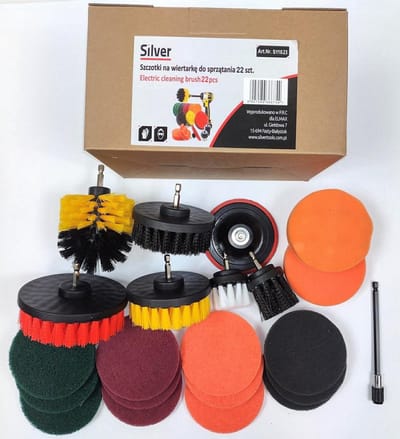 Silver S11023 - Reinigingsborstel Set - Voor Boormachine - 22 Delen - Nylon Borstelharen