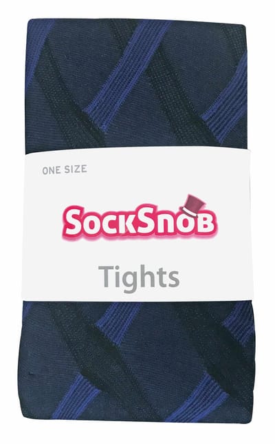 Sock Snob Dames80 denier ondoorzichtig patroon panty's - Kabelblauw