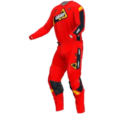 Leatt Ride Kit 3.5 V24 Rood Zwart Motocross Jersey en Broek Set - Shirts