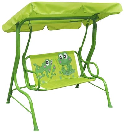 Flolife - Hangende Schommelstoel met Zonnescherm - Stalen Frame - 210D Oxford-Stof - Weerbestendig - Eenvoudige Montage - 115x75x110 cm