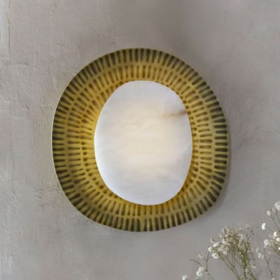 LOBERON Wandlamp Piedraclara antiekmessing