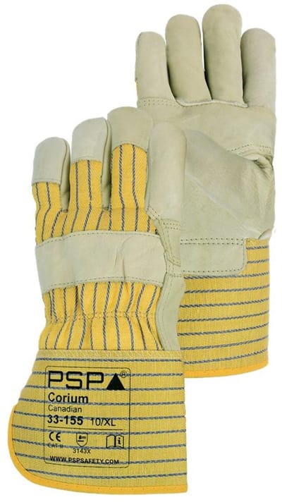 2 paar - Werkhandschoenen 'Amerikaantje' PSP 33-155 Corium Canadian, Rundnerfleder (1,1 - 1,2 mm), maat 10 / XL