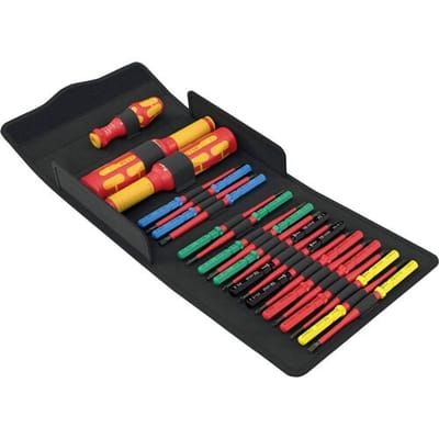 Wera Kraftform Kompakt VDE Safe-Torque Speed Set 1 Wisselklingset VDE Kruiskop Phillips, Kruiskop Pozidriv, Torx, Plat, Inbus, Dop (zeskant)