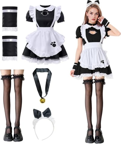 Anime Maid Cosplay Jurk voor Feestdagen en Evenementen - Klassiek Kostuum voor Halloween en Kerst