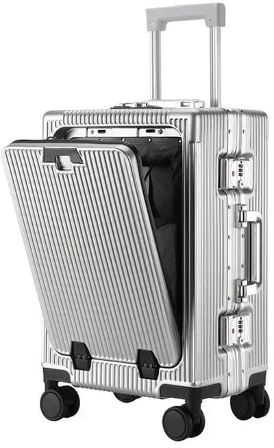 Reis Koffer - Grote Trolley - Veilig Vervoer - Aluminium Frame - 28 inch - Zilver