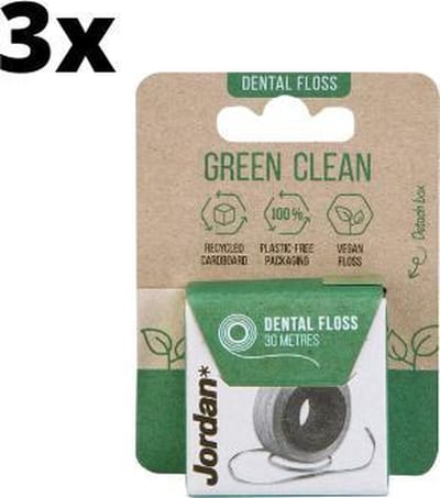 3x Jordan Green Clean Floss 30m - Voordeelverpakking