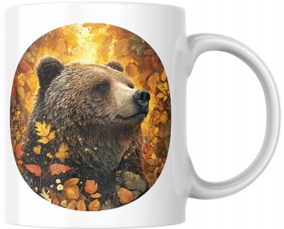 Mok met beer in herfstlandschap - 330ml Keramiek