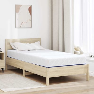 vidaXL - Matras - Wit - en - Blauw - 90 - x - 190 - cm - Jacquard - stof