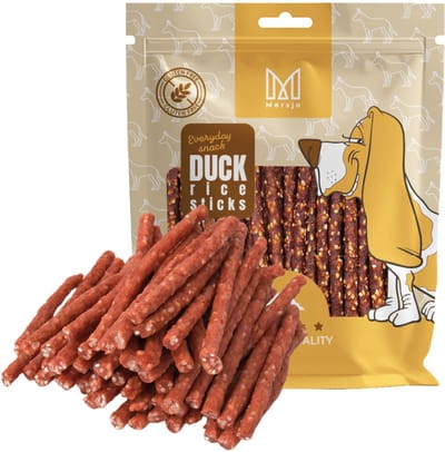 Mersjo - Przysmaki mięsne - Kabanosy z kaczką i ryżem - 500g - Graanvrij
