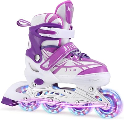 Verstelbare inline skates voor meisjes - Gezellige rolschaatsen voor binnen en buiten