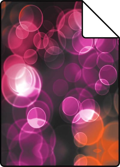 Proefstaal Origin Wallcoverings behang kaleidoskoop-motief roze en oranje - 26,5 x 21 cm - 337202-S