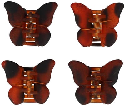 Haarsoires Haarspeld Haarklemmen 2,5cm – Vlinder – Bruin – Set van 4 - Haarclip Klem - Hair Claw - voor Opsteken Haar - Hair Clip - Decoratieve Haaraccessoire