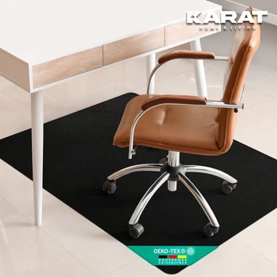 FLOORDIREKT Vloerbeschermingsmat - 100x120cm - Bureaustoel Ondertapijt - Zwart - Voor Harde Vloeren - Beschermt Tegels Parket + Laminaat Tegen Bureaustoelen, Fitnessapparatuur en Vallende Voorwerpen - Viking