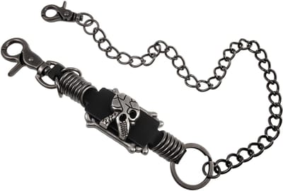 Rock Portemonneeketting met Karveel en Metalen Ringen, Sleutelhanger, Broekketting - Heren