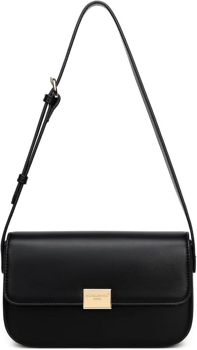 David Jones - Ladies Small Crossbody Bag - PU Leather Sturdy Fame Handbag - Flap Bag Flap Clutch Shoulder Bag - ShopVlot
