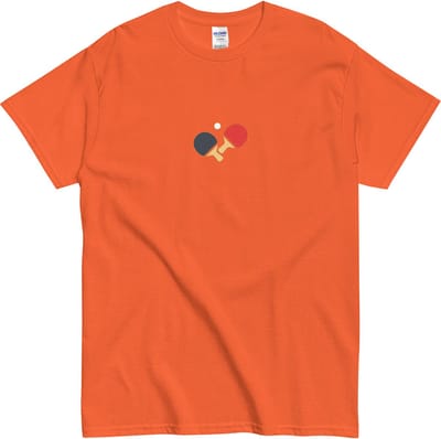 Pingpong Tshirt met Rackets Print - Tafeltennissers en Fans - Dames Heren - Zwart - S