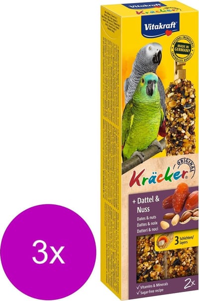 Vitakraft Papegaai Kracker - Vogelsnack - 3 x Noten 2 stuks