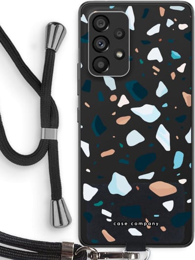 Case Company® - Hoesje met koord geschikt voor Samsung Galaxy A53 5G hoesje met Koord - Terrazzo N°13 - Telefoonhoesje met Zwart Koord - Bescherming aan alle Kanten en Over de Schermrand