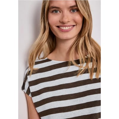 Shirt met hangende schouders, strepen en glitter