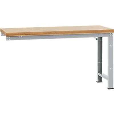Manuflex aanbouw-werkbank Profi standaard, tafelblad multiplex, 1750 x 700 mm, aluminium zilver
