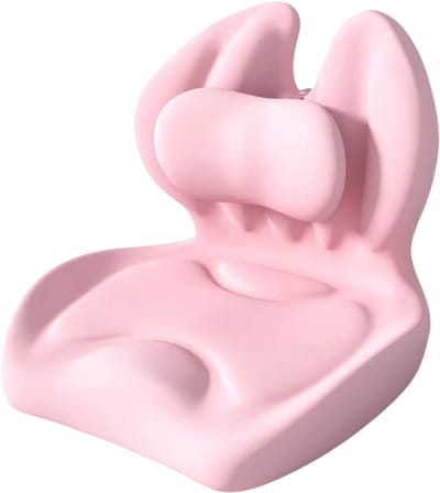 Memory Foam Zitkussen – Ergonomisch Stoelkussen met Antislip Bodem – Orthopedisch Bureaustoel Kussen voor Rug, Heup en Stuitje – Comfortkussen voor Lang Zitten - Roze