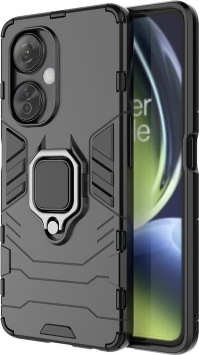 Coverup Hoesje - Geschikt voor OnePlus Nord CE 3 Lite 5G Hoesje - Coverup Ring Kickstand Back Cover - Zwart