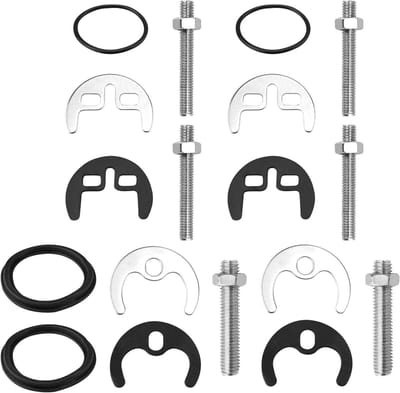 Bevestigingsarmatuur set voor wastafel: 4-delig, kraanbevestiging, 1-gats, afdichting - keuken, badkamer, wasruimte