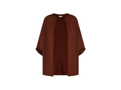 Yumeko kimono vest gebreid katoen cinnamon bruin