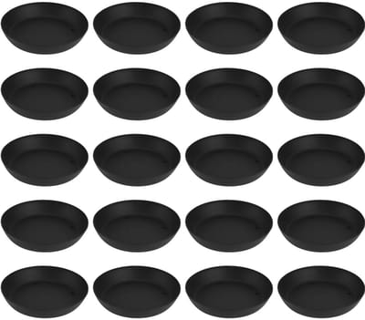 Dailygoods- Dienblad Rond Hittebestendig - Dienblad Antislip - Dienblad Zwart - Dienblad Keramiek - Dienbladen - Stevig en Duurzaam - Plantenschotel
