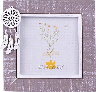 Clayre & Eef Fotolijst 10x10 cm Grijs Wit Hout Dromenvanger