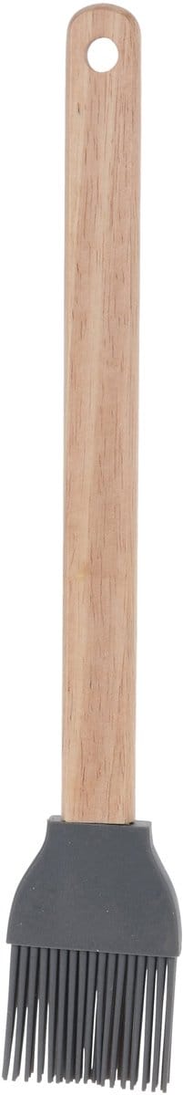 Excellent Houseware Bakkwast / barbecue invetkwast - hout/silicone - 28 cm - marinade kwasten - bak borstel - boterkwast