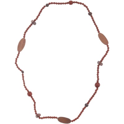 Behave – Ketting – Houten kralen – Bruin;Grijs – 90 cm – Boho Chic
