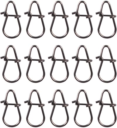 Dailygoods- Hengelkarabijnhaak 15 Stuks - Visaccessoires - Hangers voor Kunstaas - Zilverkleurig - Belastbaarheid 22 kg - Hoogwaardig Verenstaal - Visclips