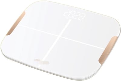 Digitale Personenweegschaal - Badkamerweegschaal Lichaamsanalyse - Gezondheid bijhouden - Gehard Glas Oppervlak - 300 kg Capaciteit - Wit