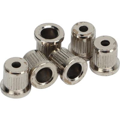 6 Stuks Gitaarsnaar Ferrules Door Body Messing Recordative Editie voor Elektrische Gitaren Zilver zilver