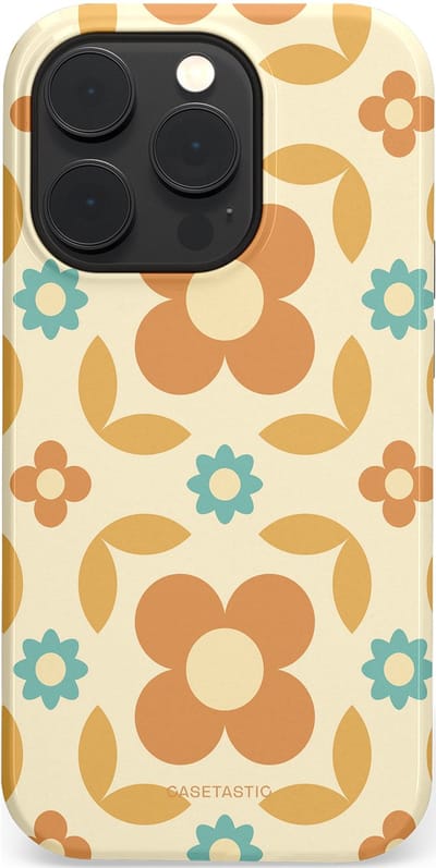 Casetastic hoesje geschikt voor Apple iPhone 14 Pro - MagSafe - Dubbellaagse bescherming - Retro verlangen - Fashion Case - Crème Perzik Goud