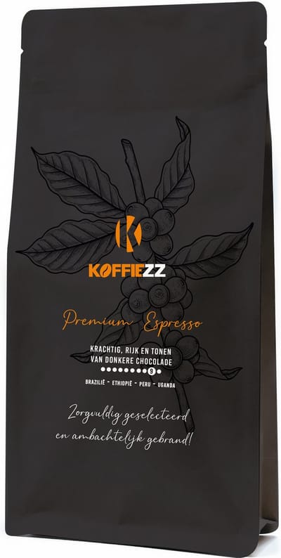 Premium Espresso Krachtig, Romig & donkere chocolade Zorgvuldig geselecteerd en ambachtelijk gebrand!