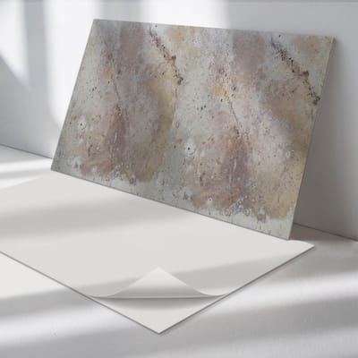 Wallfluent Vinyl Wandpaneel - Natuursteen textuur Zelfklevend Wandpaneel - 120 cm x 60 cm - Beige PVC wandpaneel - Set van 1 - Rechthoekig Wandbekleding Vinyl - Texturen Wandpaneel - PVC Muurpaneel - Wandpaneel Keuken en Badkamer