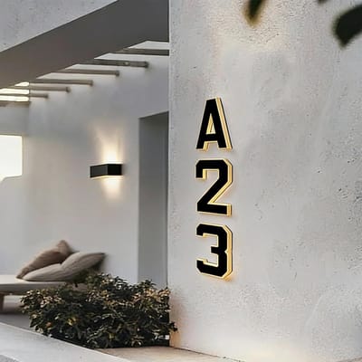 LED Huisnummer Verlichting - Waterdicht - LED - Buitenlamp Op - Decoratieve Tuin - en Gevelverlichting Huisnummer Bord - Nummer 7