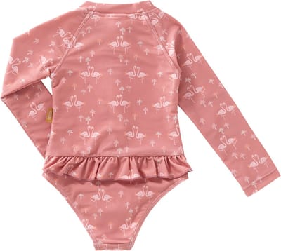 Fresk UV Zwempak 110 - Sneldrogende Zwemkleding voor Kinderen - UPF 50 - Zwemshirt voor Meisjes - Zwempak met Lange Mouwen - Oudroze - Flamingo