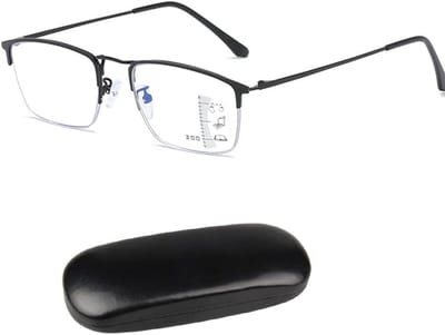 Leesbril - Computerbril Multifocaal - Blauw Licht Filteren - Progressieve Multifocale Lenses - 3.0 Dioptrie - Zwart