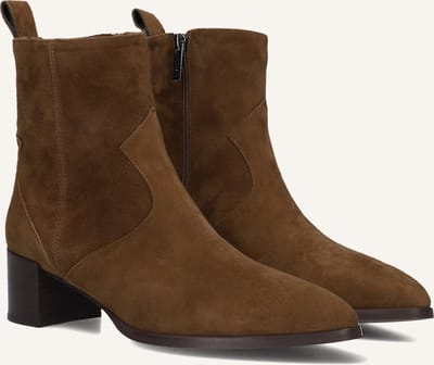 Notre-V 63231 Enkellaarsjes - Enkelboots met rits - Dames - Bruin - Maat 37