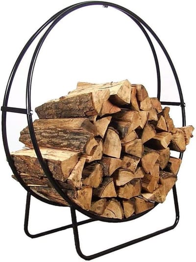 Houthok - Houtopslag - Open Haard - Roestbestendig - 60x60x23cm - Zwart