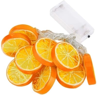 Fruitige Verlichte Kettingen voor Feesten, Decoratieve LED Lichtkettingen met Citroen Schijfjes, Batterij Aangedreven Sieraden voor Party's en Evenementen