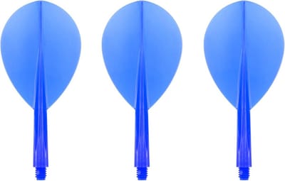 Dartflights Set Blauw Transparant Druppelvorm Standaard Maat