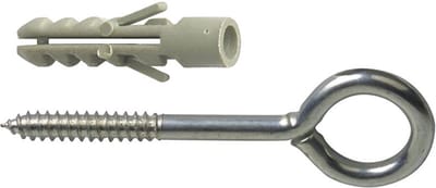 AMIG Schroefogen met muurplug - 8x - verzinkt staal - 30 mm - zilver - DHZ ijzerwaren - bevestigingsmaterialen - A merk kwaliteit