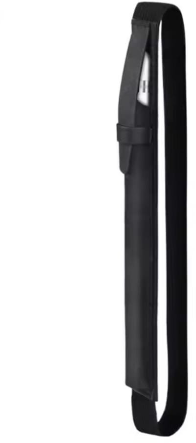 CHPN - Hoesje geschikt voor Apple Pencil - Zwarte Pencil case - PU lederen hoes - Hoesje voor stylus touch pen - Met elastiek - Zwart - Universeel