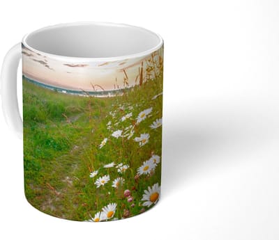 Mok - Koffiemok - Bloemen - Madelief - Natuur - Zon - Horizon - Mokken - 350 ML - Beker - Koffiemokken - Theemok