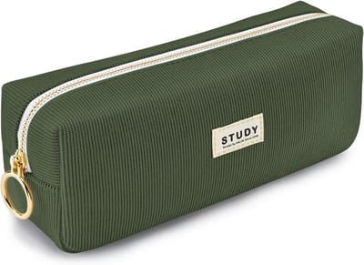 Pennenetui Corduroy voor Meisjes en Tieners - Stijlvolle en Duurzame Etui in Army Green